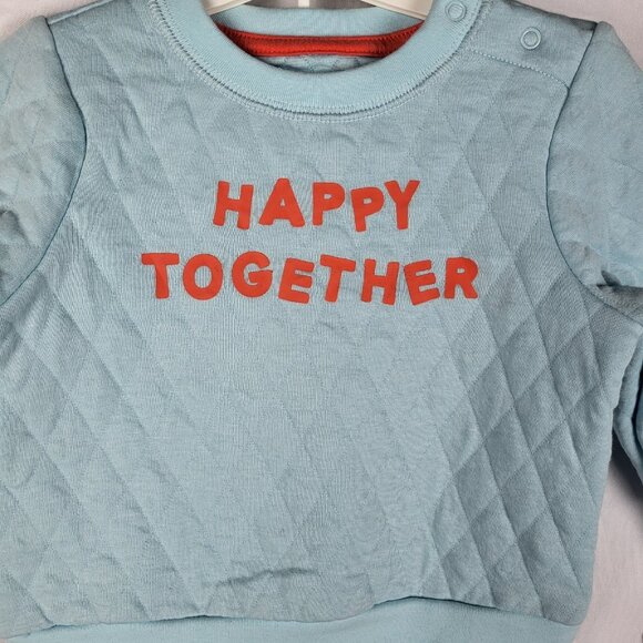 Cat & Jack 2 Piece Set Baby 12 Month Blue Sweatshirt Leggings Happy Together NWT - Picture 3 of 5